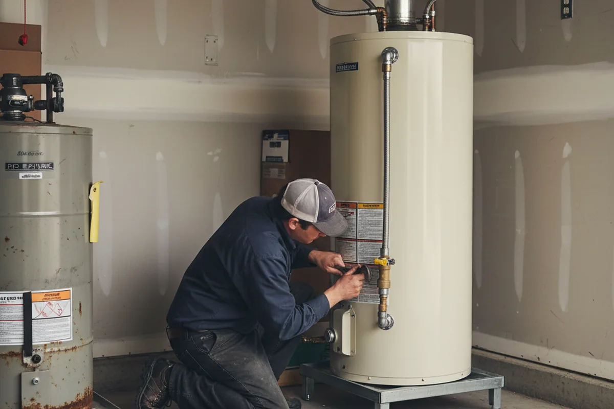 Water heater and shutoff valve replacement in Fallston